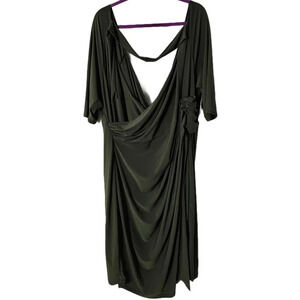 Kiyonna Mockneck Cut-Out Flounce Wrap Dress NWT